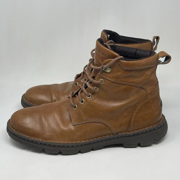 Rockport RocSports Chukka Boots Mens 13 M British Tan Leather Lace Up V75329 - Picture 2 of 14